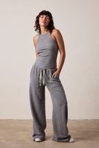 Alexa Fitted Melange Rib Tank