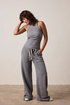 Alexa Fitted Melange Rib Tank