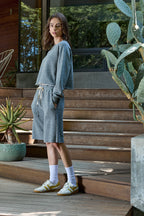 Raven Wide Leg Melange Terry Culotte