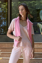 Layla Relaxed V Neck Slub Jersey Tee