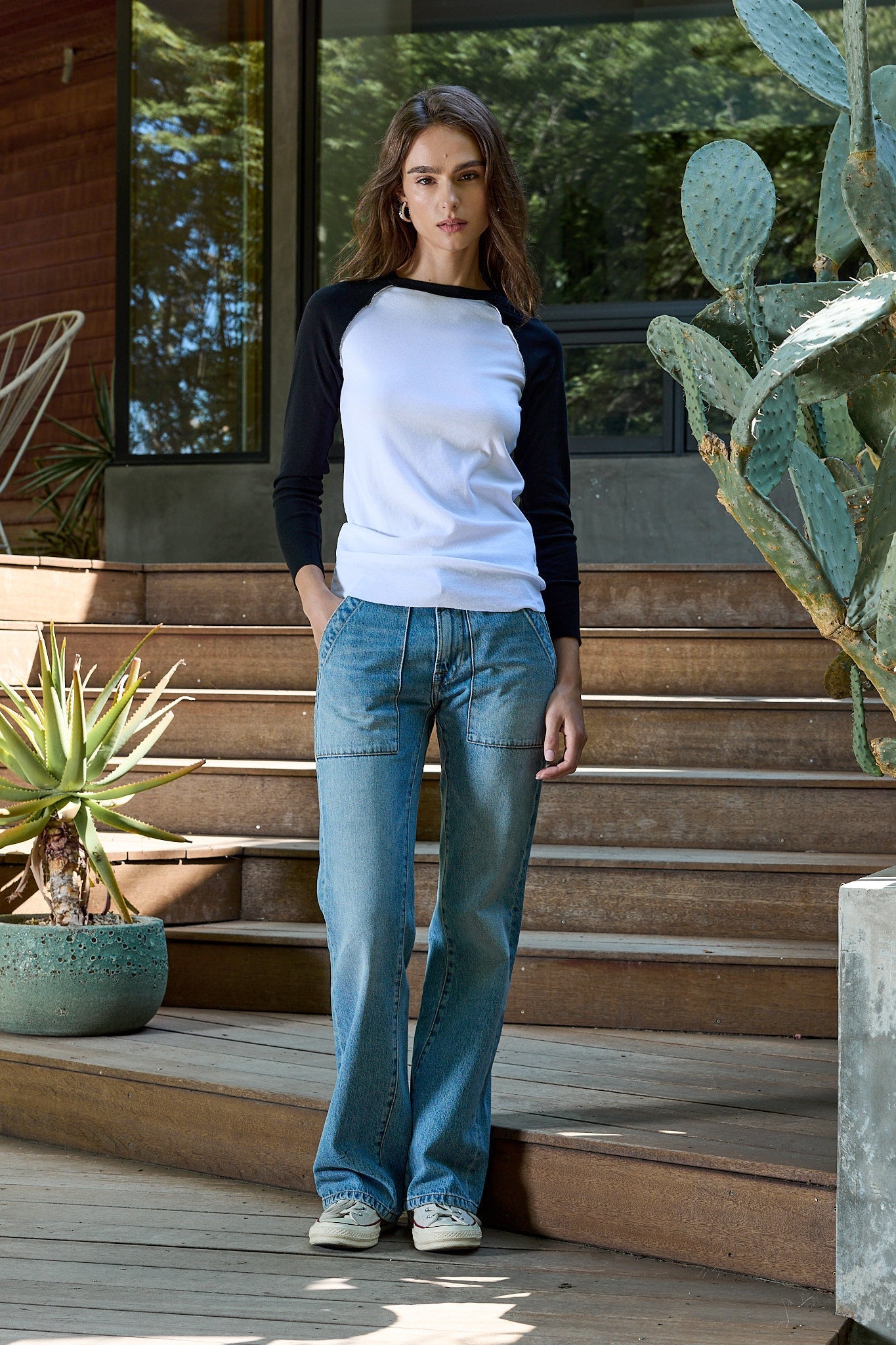 Aria Fitted Baby Rib Raglan Tee