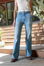 Nix Mid Rise Paneled Boot Cut Jean