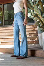 Nix Mid Rise Paneled Boot Cut Jean