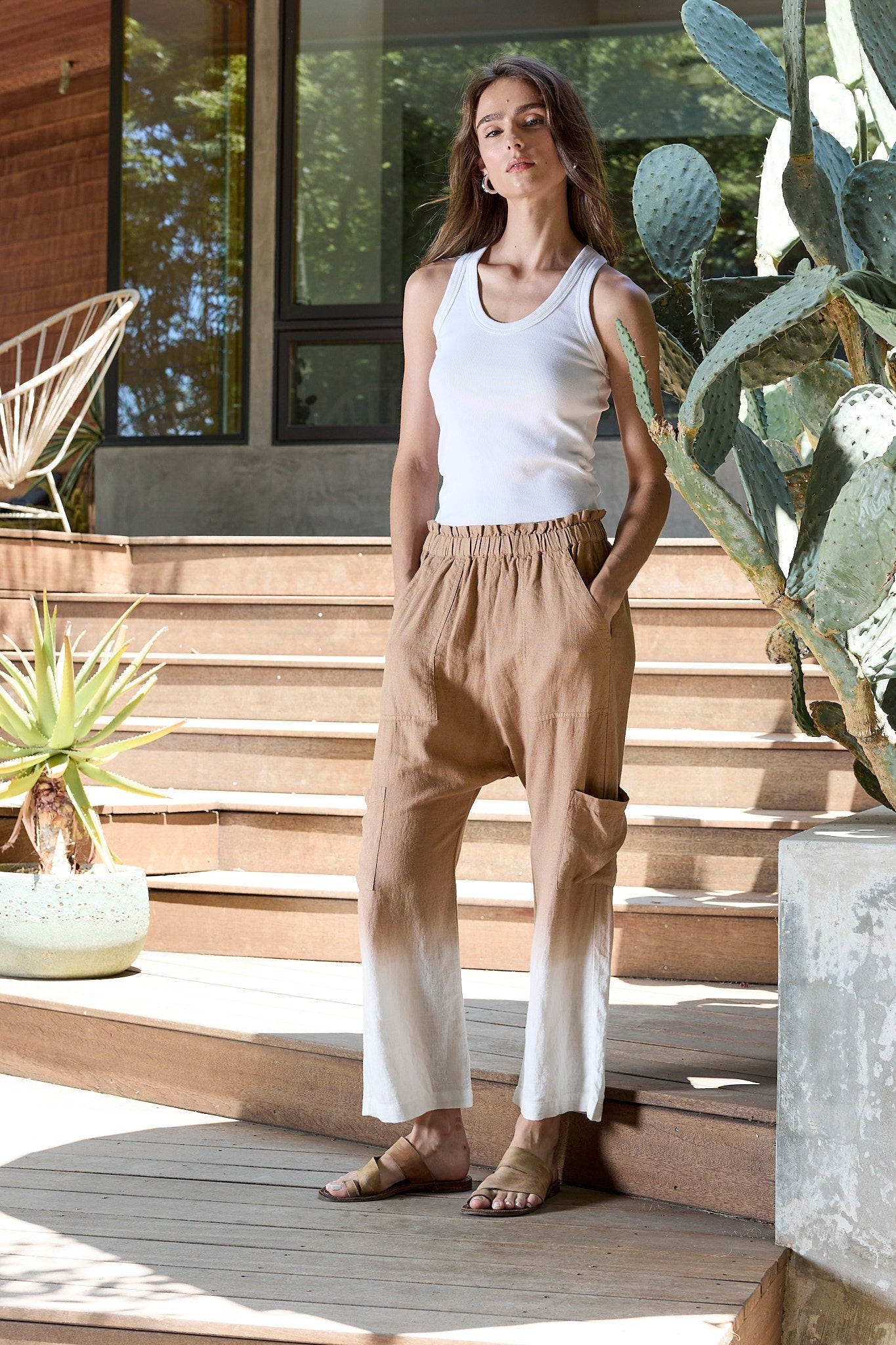 Shailey Paperbag Waist Linen Viscose Pant