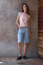 Chloe Fitted Slub Jersey Muscle Tee