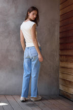 Chloe Fitted Slub Jersey Muscle Tee