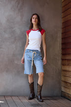 Chloe Fitted Baby Rib Muscle Tee