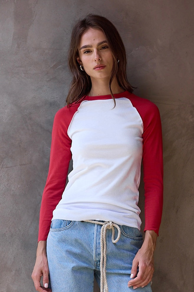 Aria Fitted Baby Rib Raglan Tee