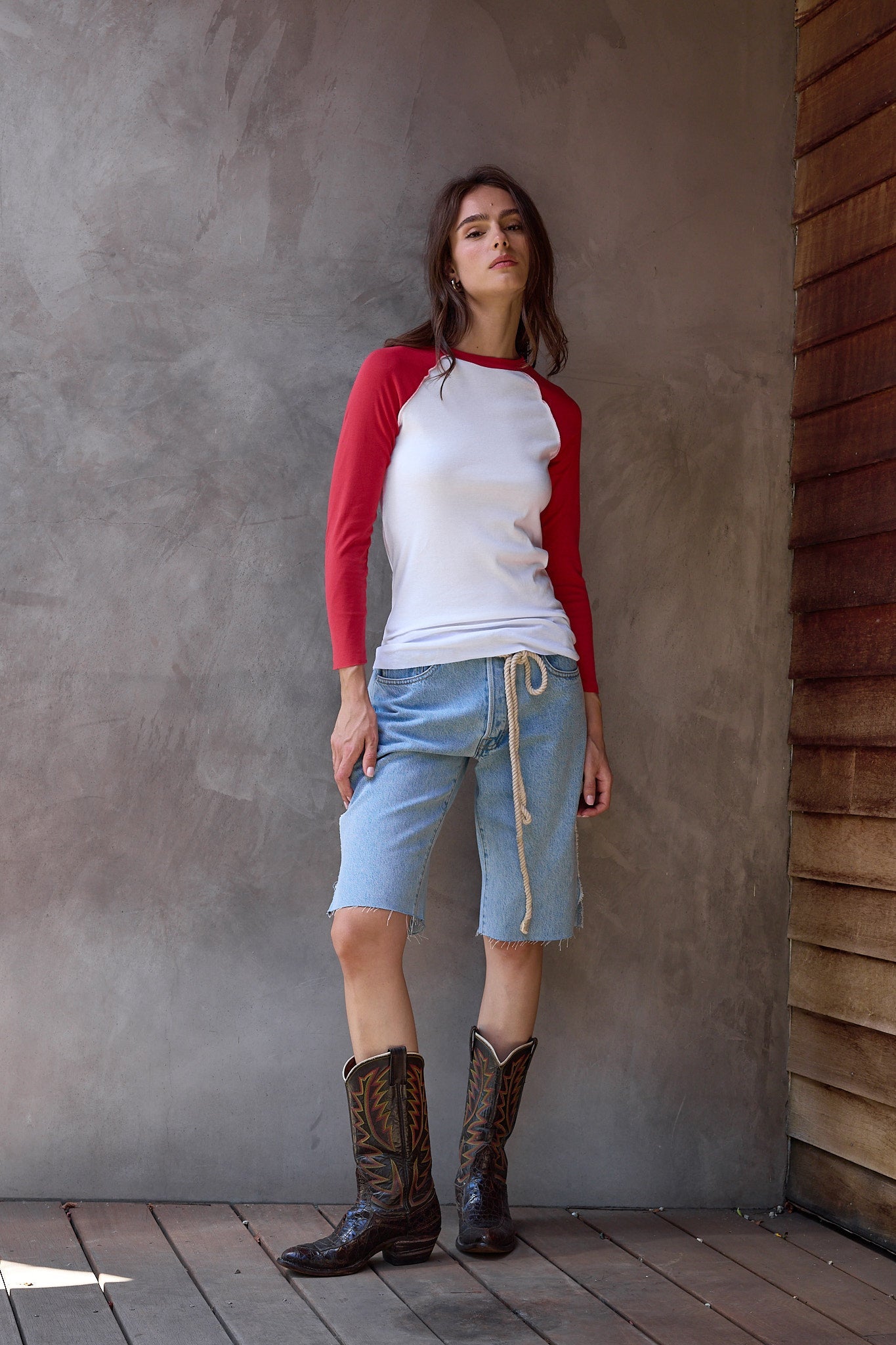 Aria Fitted Baby Rib Raglan Tee