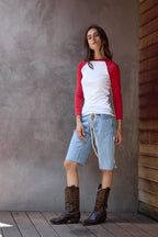 Aria Fitted Baby Rib Raglan Tee