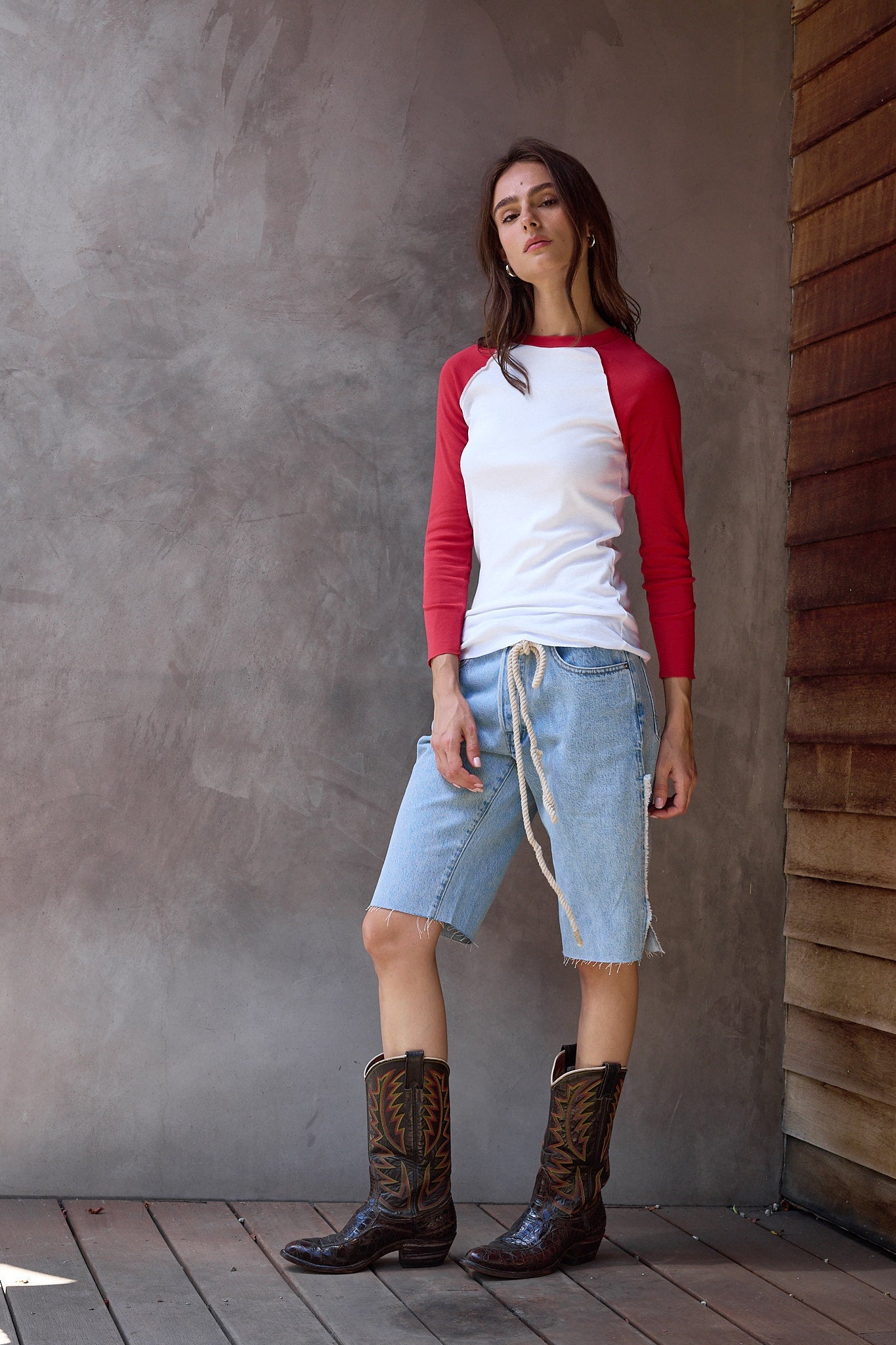 Aria Fitted Baby Rib Raglan Tee