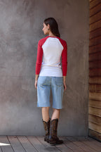 Aria Fitted Baby Rib Raglan Tee