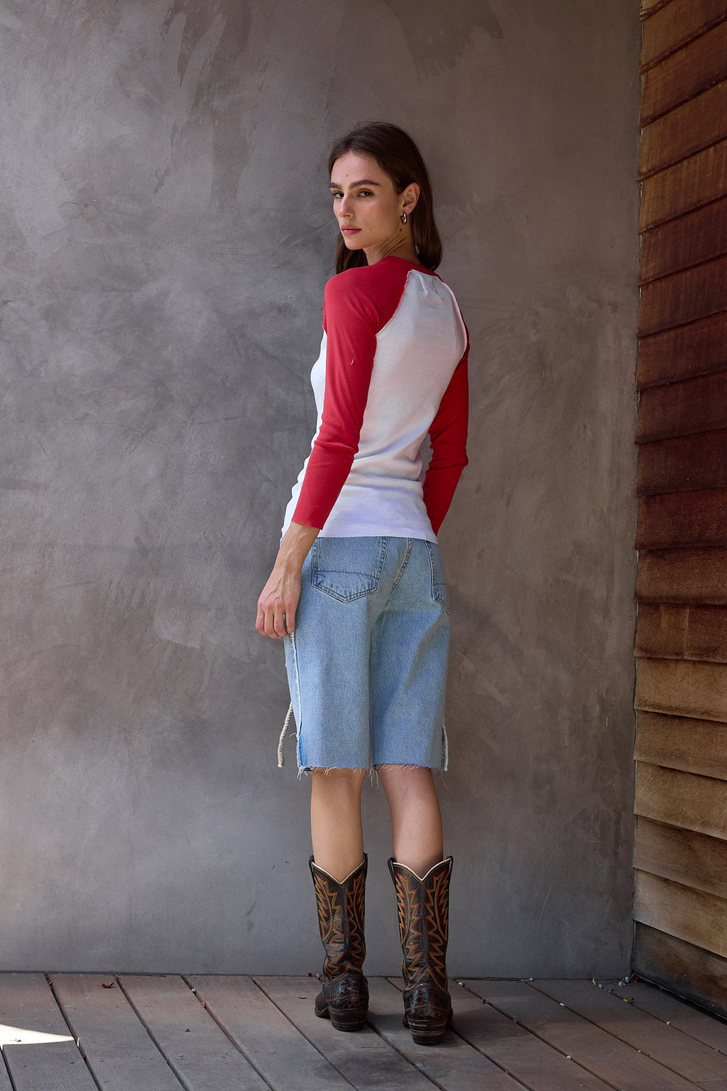 Aria Fitted Baby Rib Raglan Tee