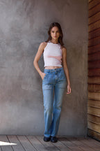 Amaya Fitted Crop Rib Tank