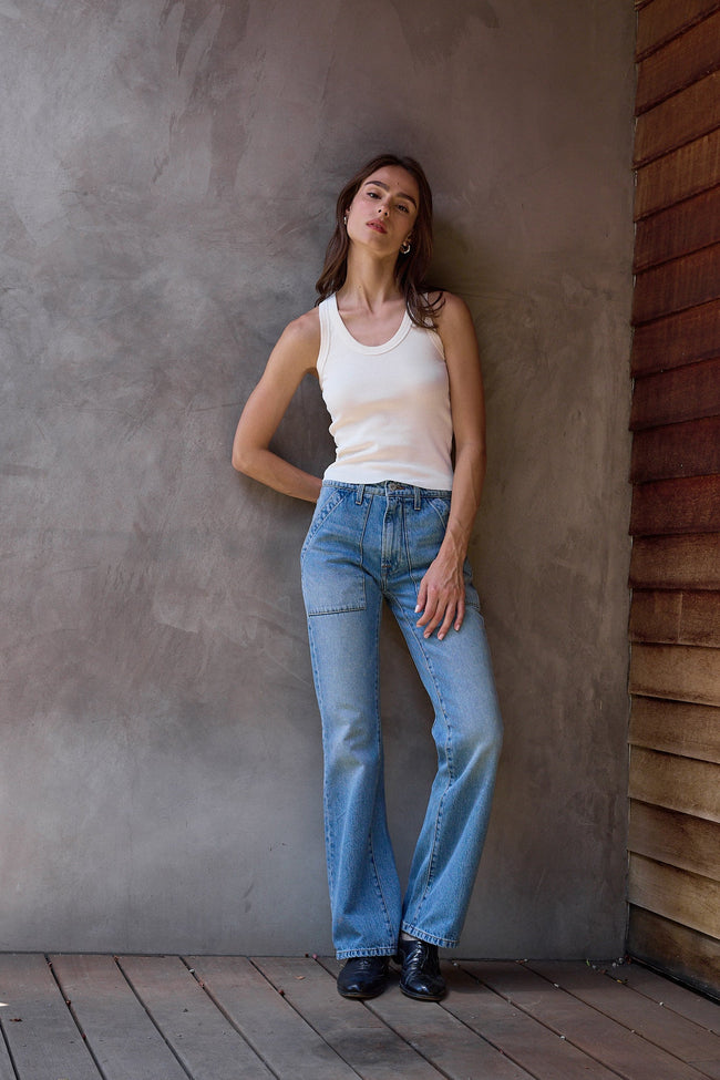 Violet Fitted Baby Rib U Tank Main Image