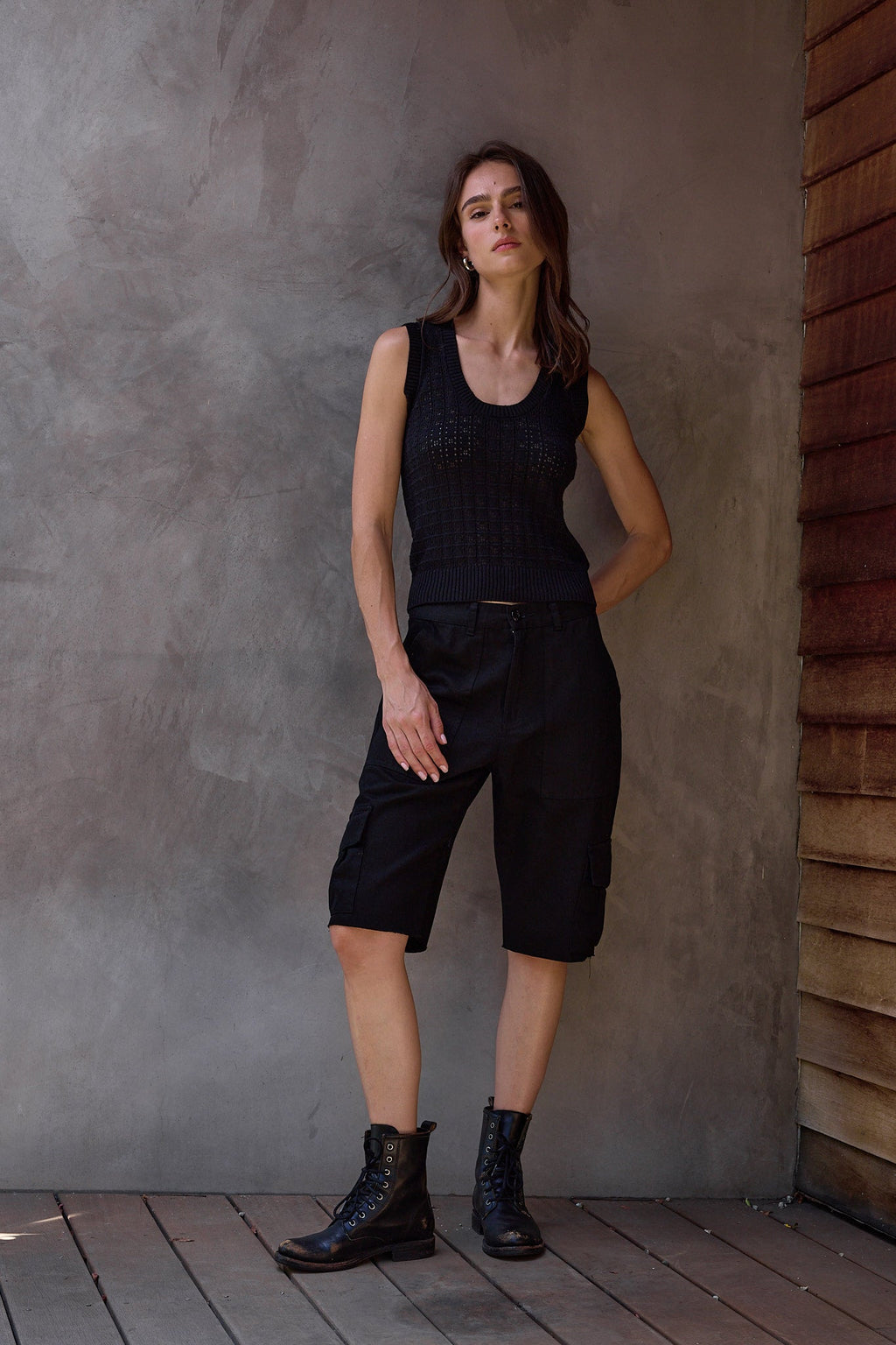 Valeria Viscose Blend Crochet Tank Sweater