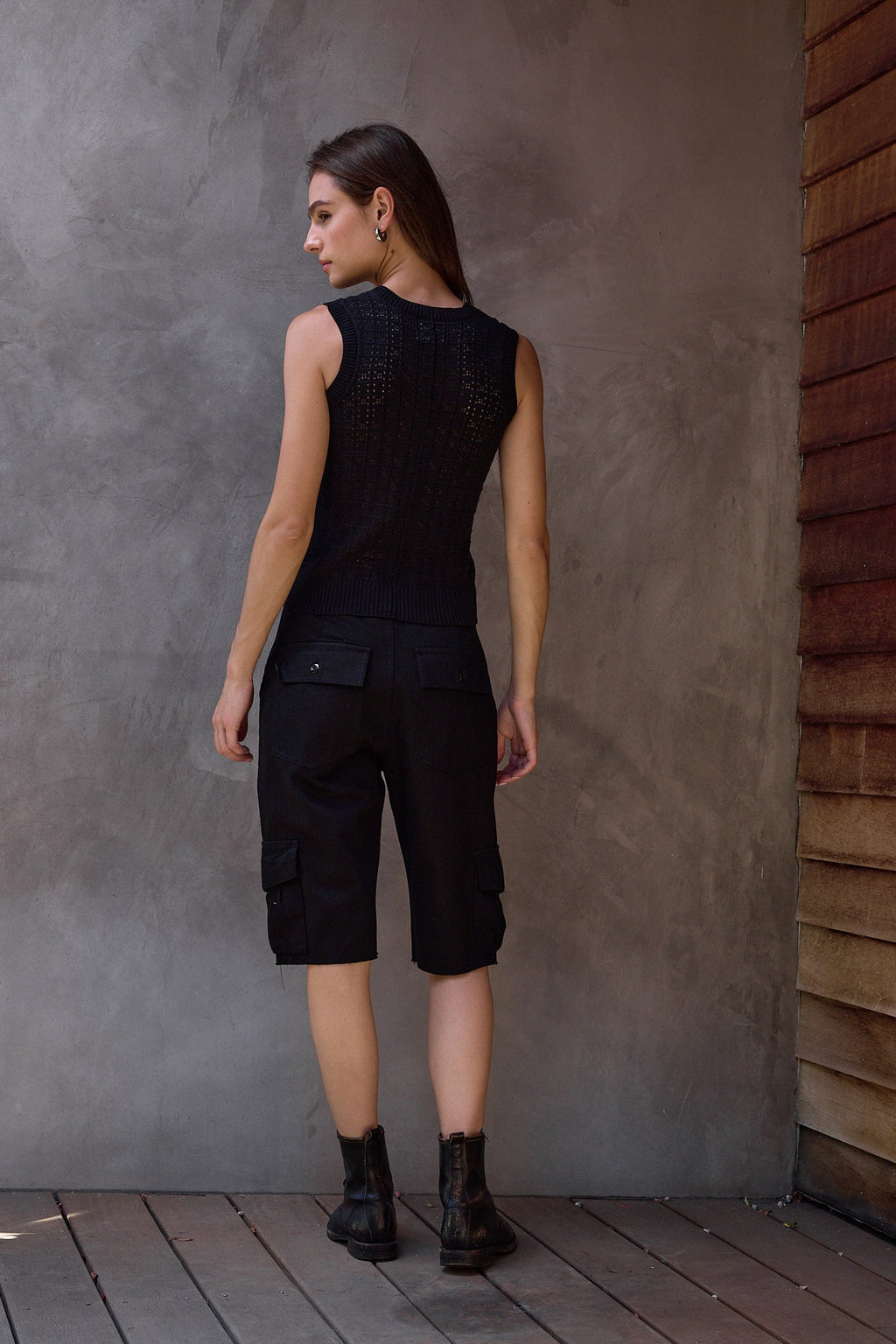 Valeria Viscose Blend Crochet Tank Sweater