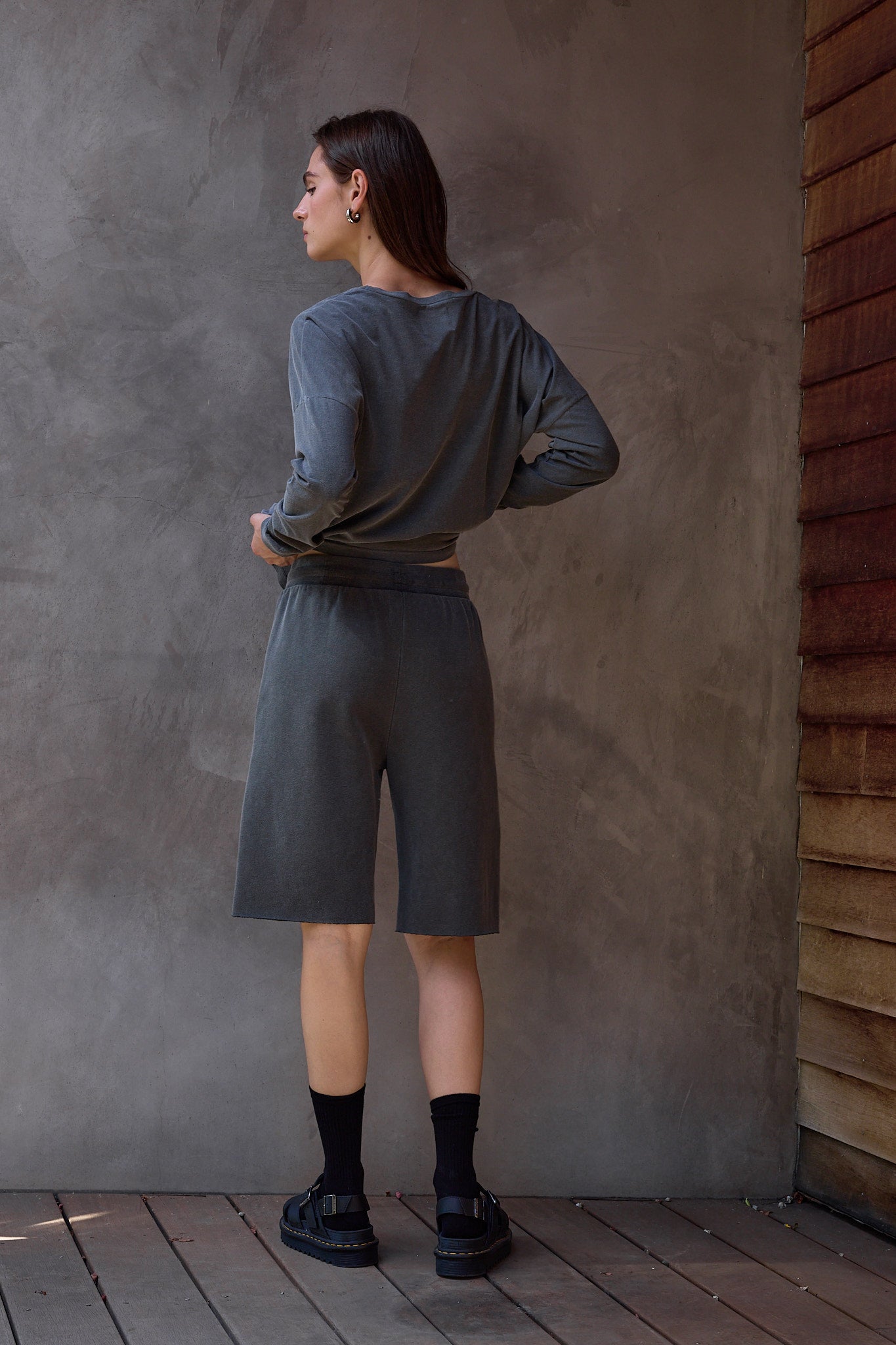 Raven Wide Leg Loop Terry Culotte