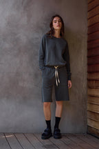 Raven Wide Leg Loop Terry Culotte