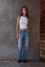 Amaya Fitted Crop Rib Tank