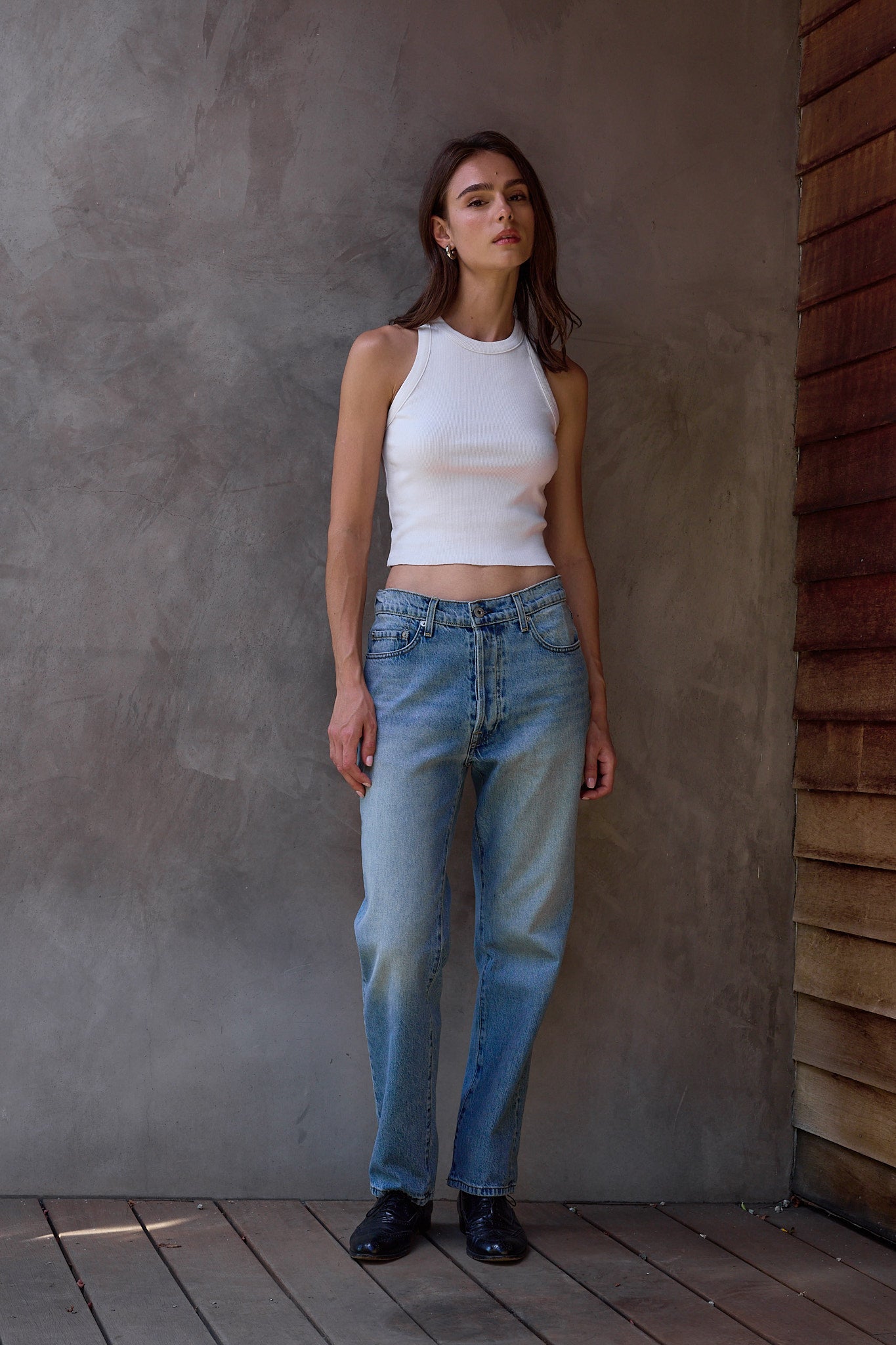 Amaya Fitted Crop Rib Tank