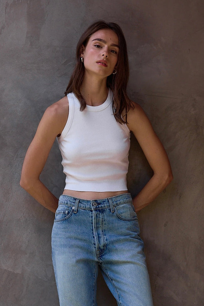 Amaya Fitted Crop Rib Tank Main Image