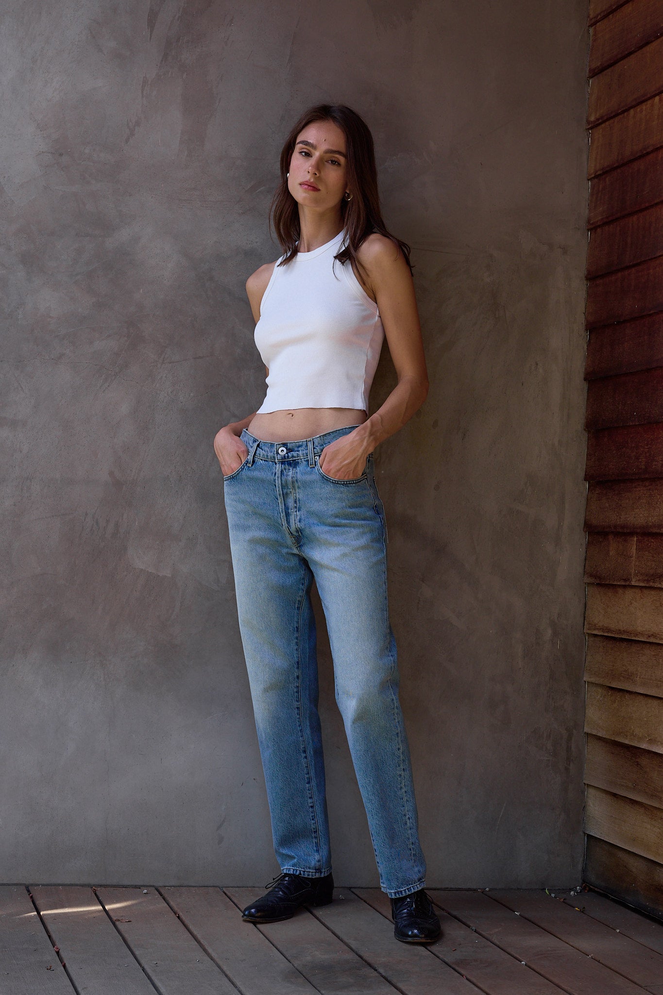 Amaya Fitted Crop Rib Tank