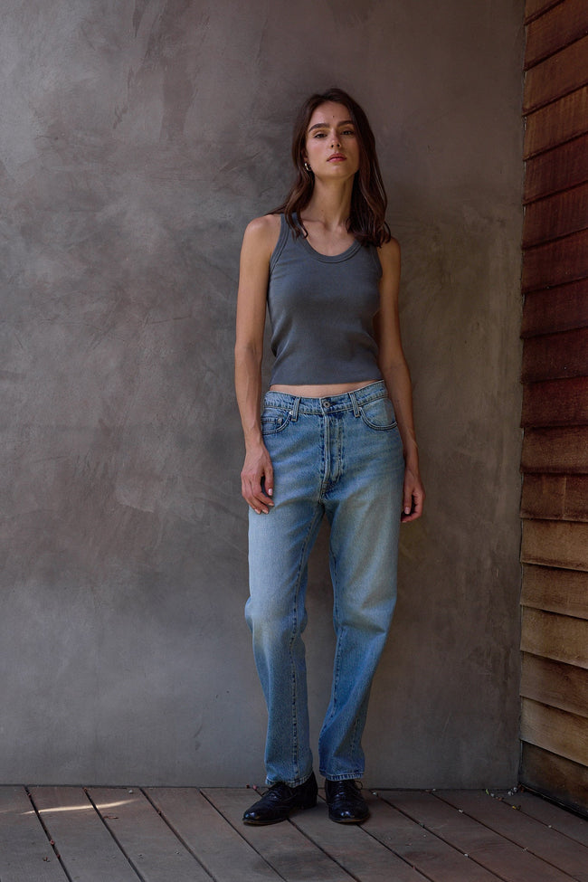 Violet Fitted Baby Rib U Tank Main Image