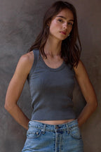 Violet Fitted Baby Rib U Tank