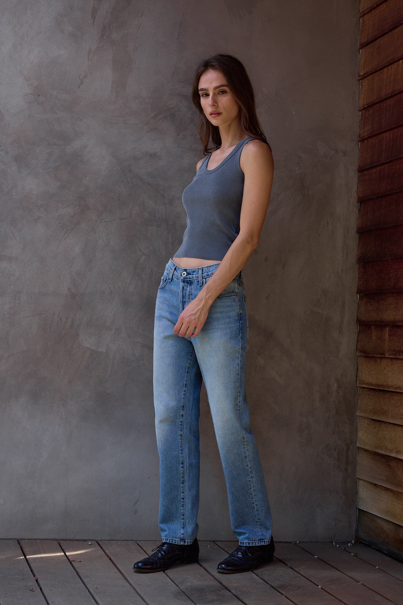 Violet Fitted Baby Rib U Tank