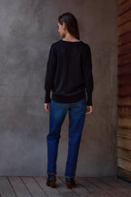 Pheobe Viscose Blend Crochet V Neck Sweater