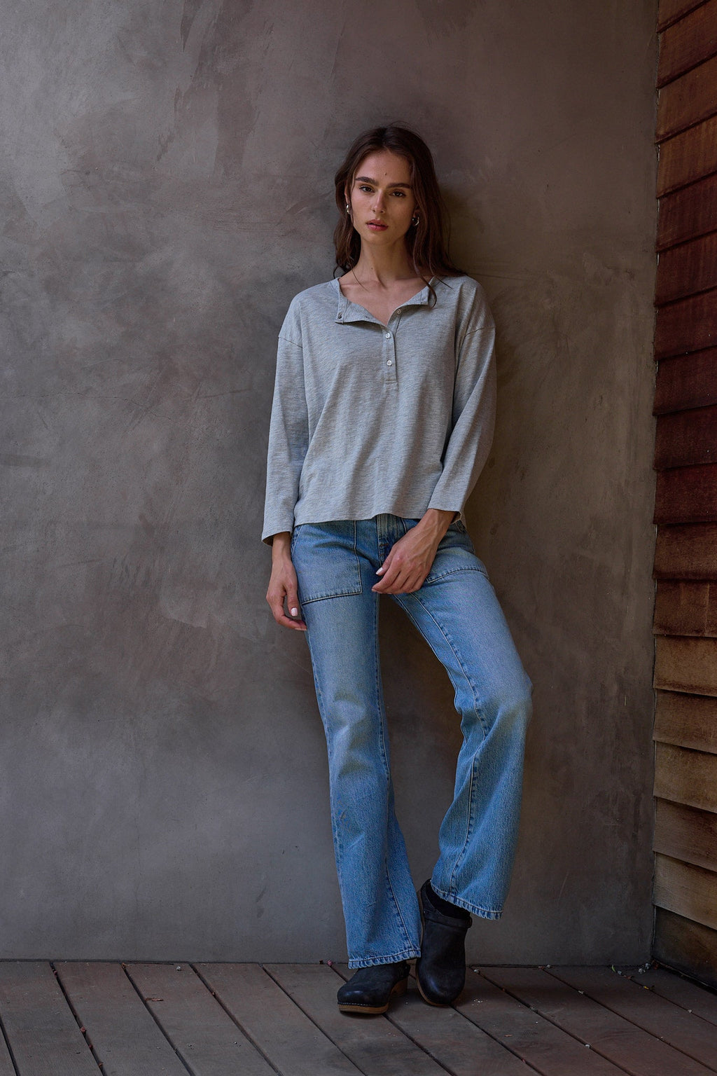 Hazel Boxy Vintage Jersey Henley