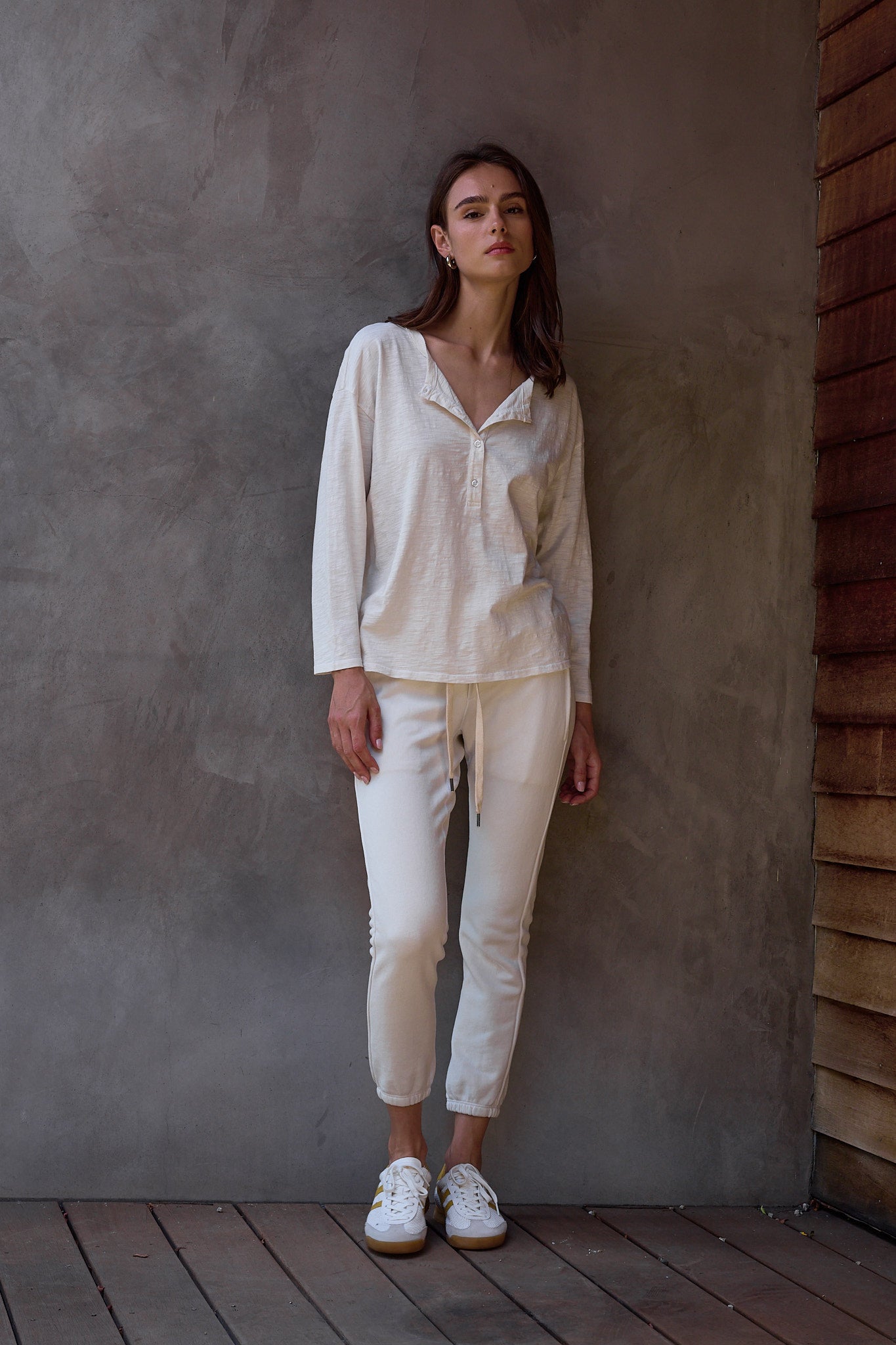 Hazel Boxy Slub Jersey Henley