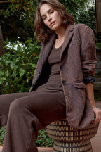 Seville Linen Cotton Oversized Blazer