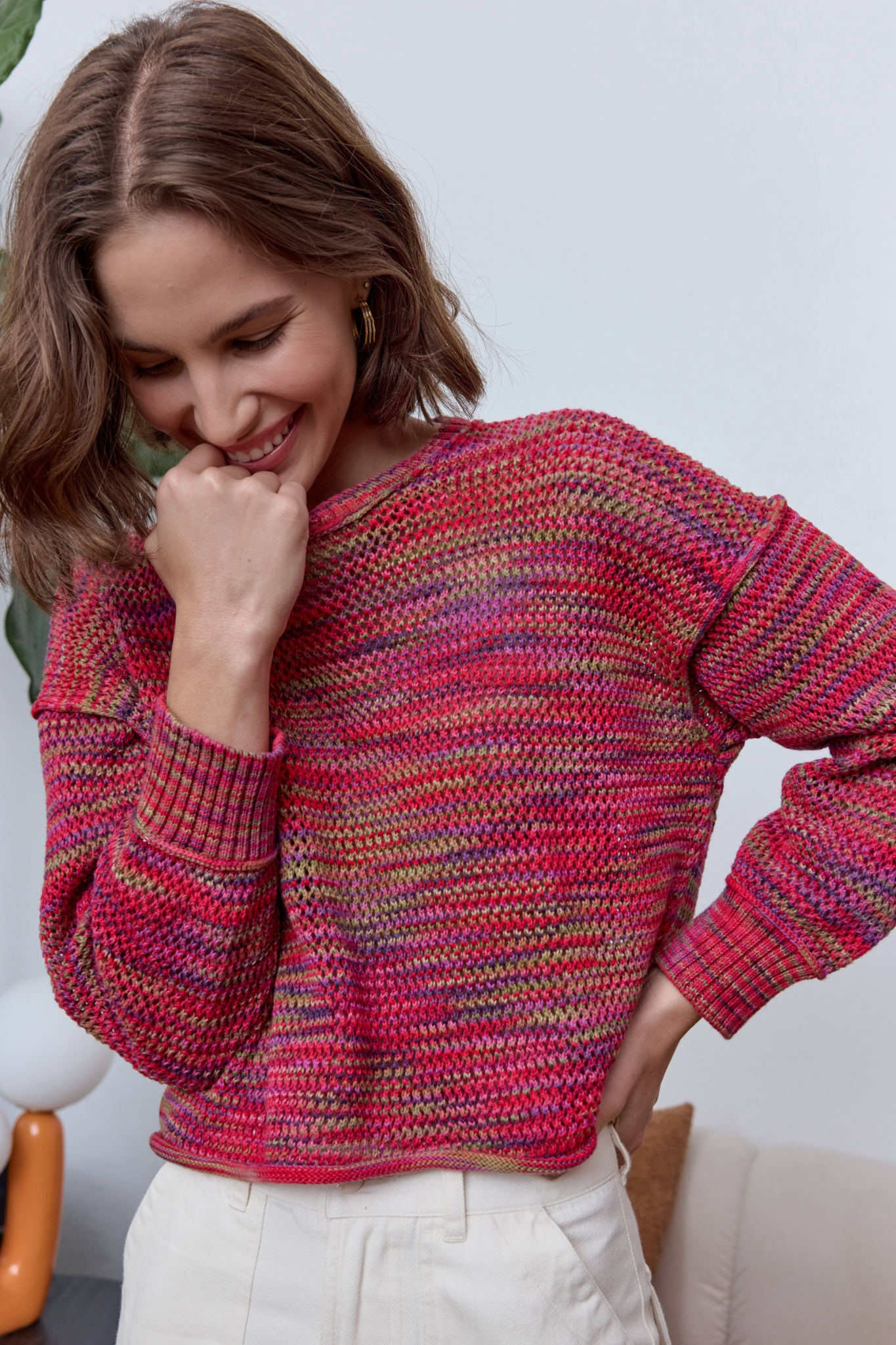 Livia Painted Cotton Crew Sweater