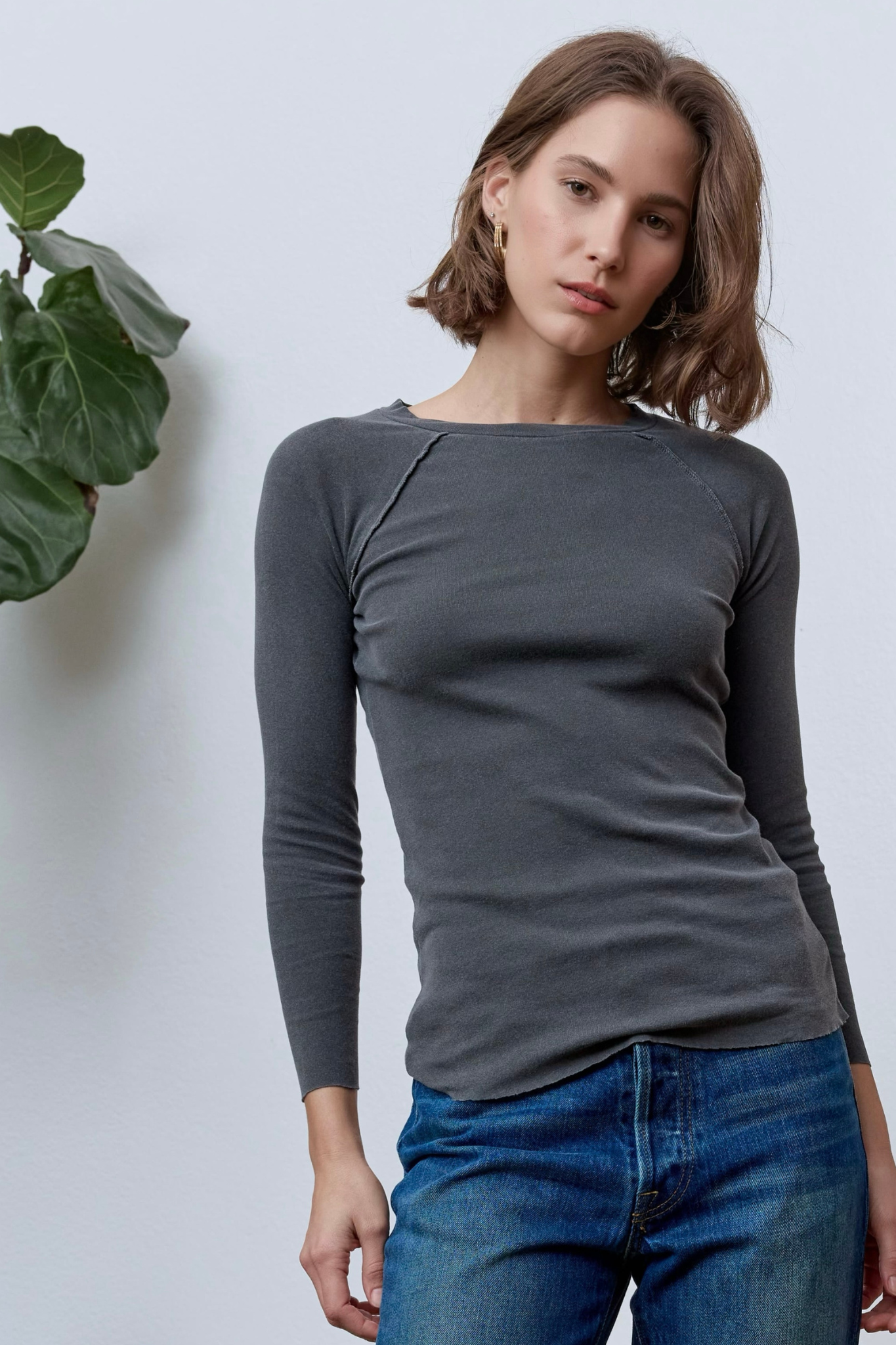 Aria Fitted Baby Rib Raglan Tee