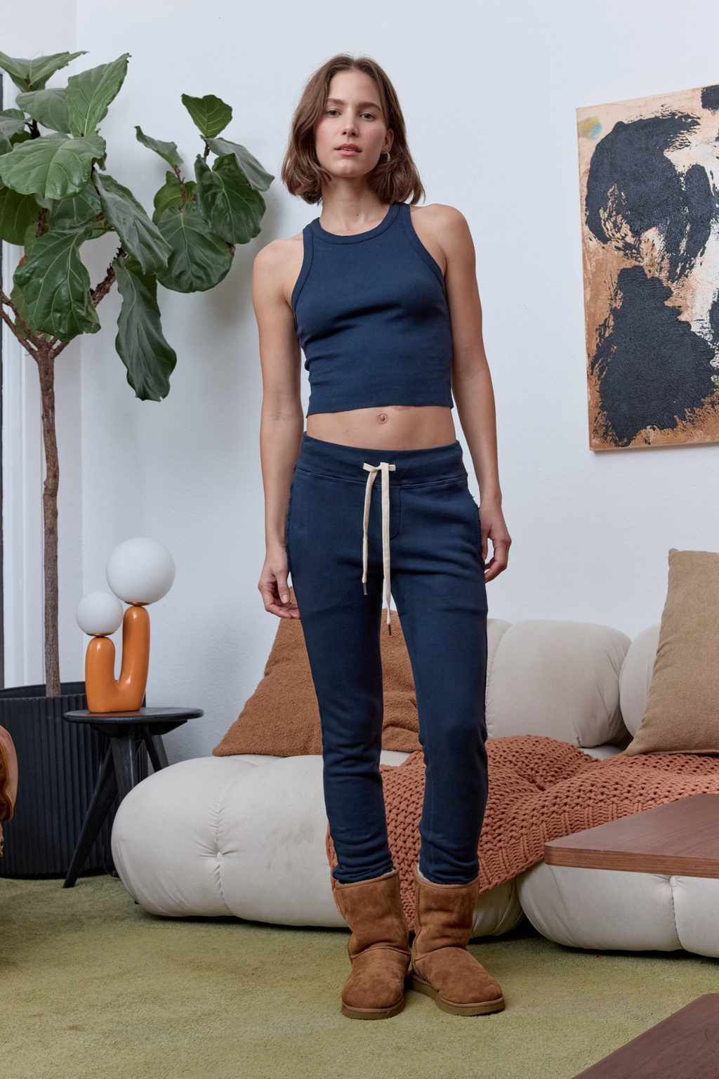 Amaya Fitted Crop Rib Tank