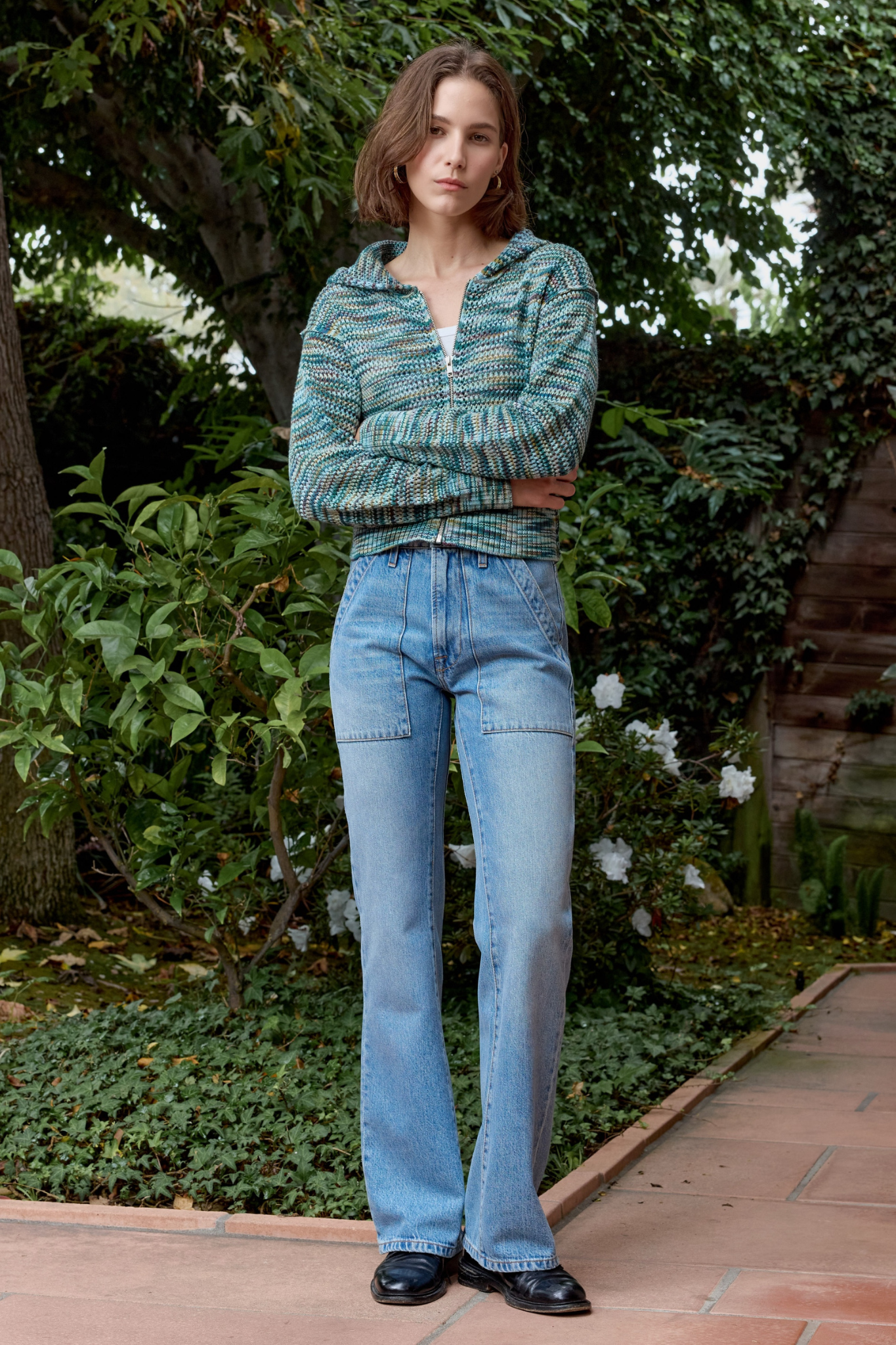 Mills Painted Cotton Zip Hoodie Sweater