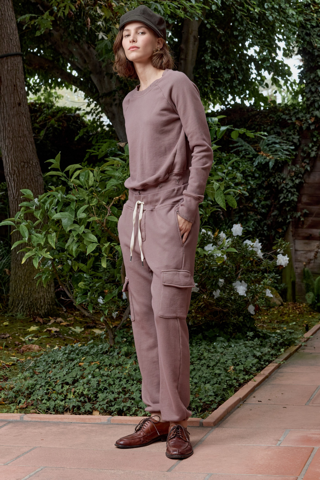 Saguro Chic Distressed Loop Terry Sweatshirt