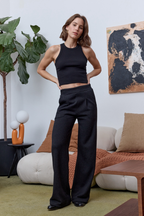 Amaya Fitted Crop Rib Tank