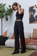 Louis Pleated Wide Leg Cloud Fleece Pant