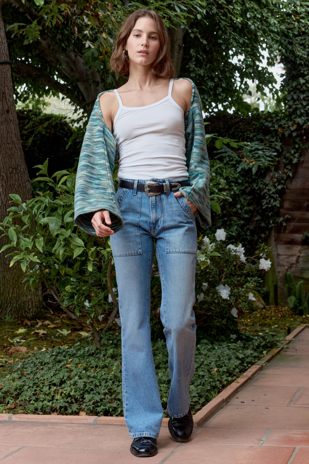 Emma Painted Cotton Shrug Sweater