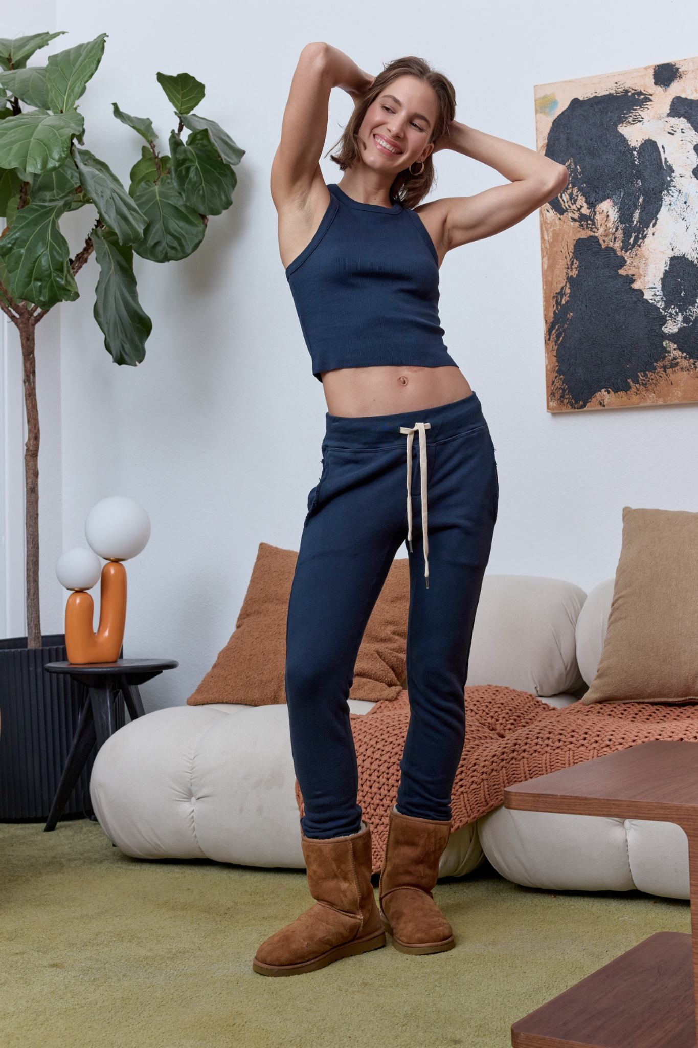 Sayde Slim Distressed Loop Terry Sweatpant