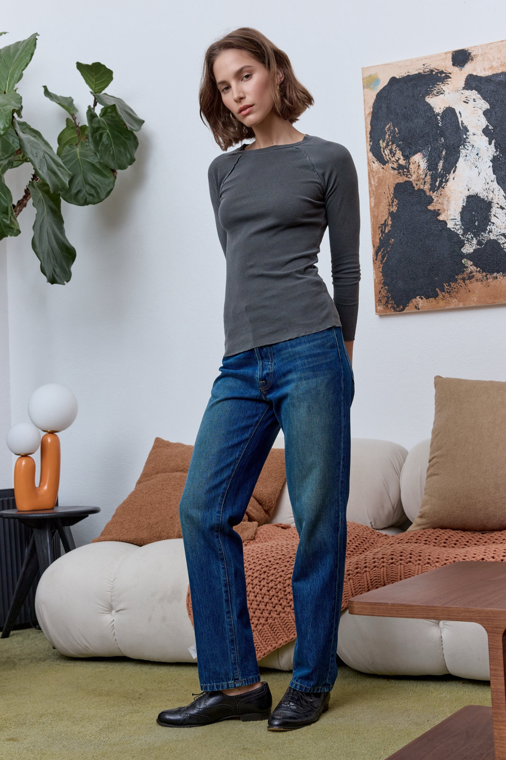 Aria Fitted Baby Rib Raglan Tee