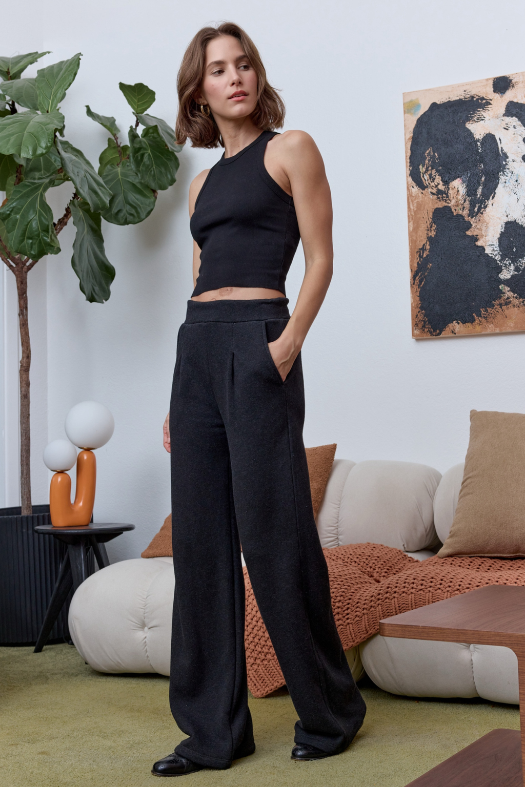 Amaya Fitted Crop Rib Tank