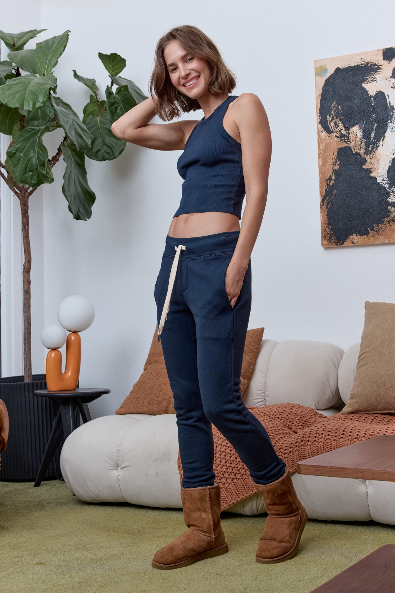 Amaya Fitted Crop Rib Tank