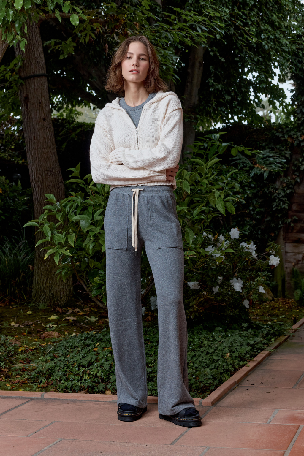 Franky Wide Leg Melange Terry Sweatpant