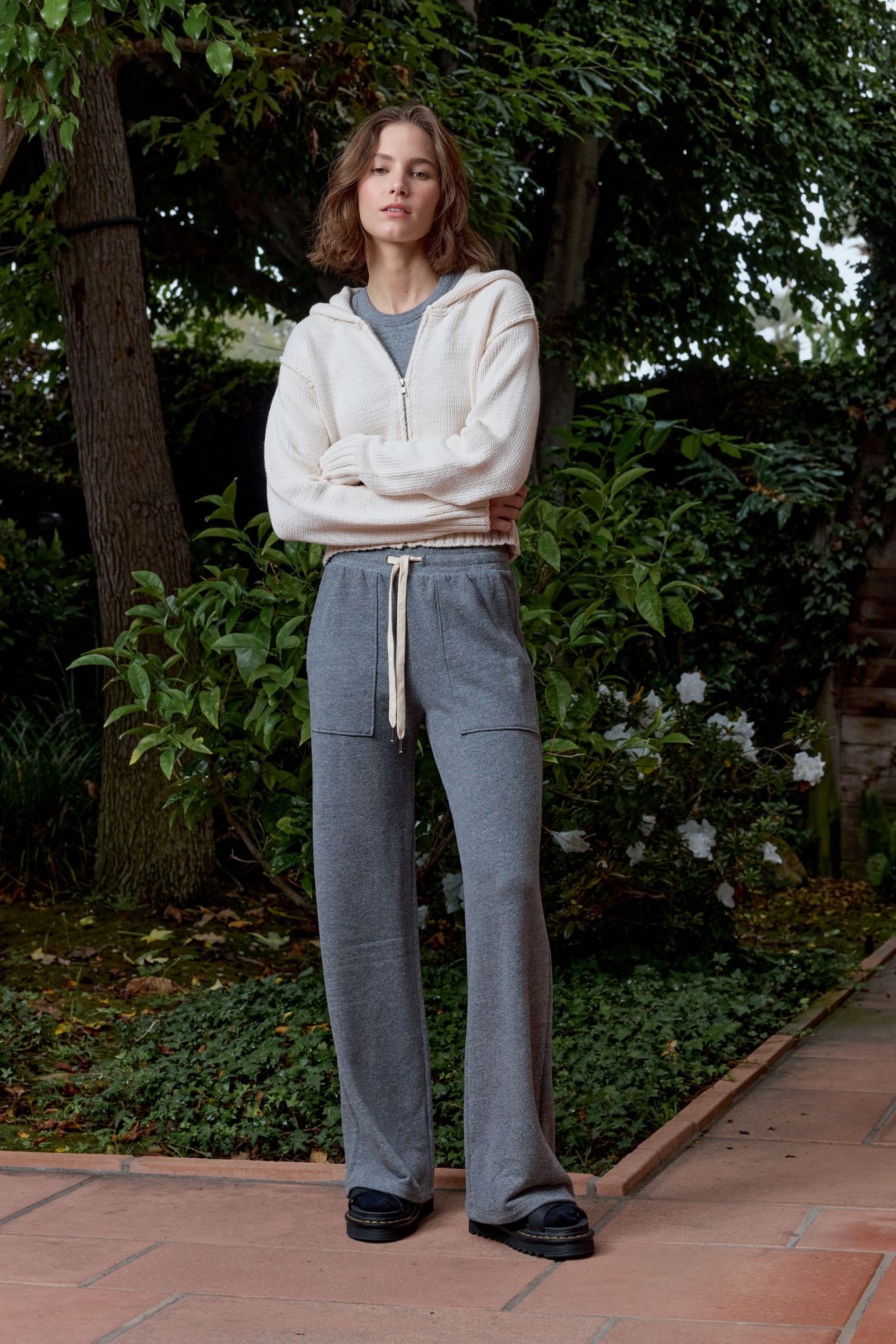 Franky Wide Leg Melange Terry Sweatpant