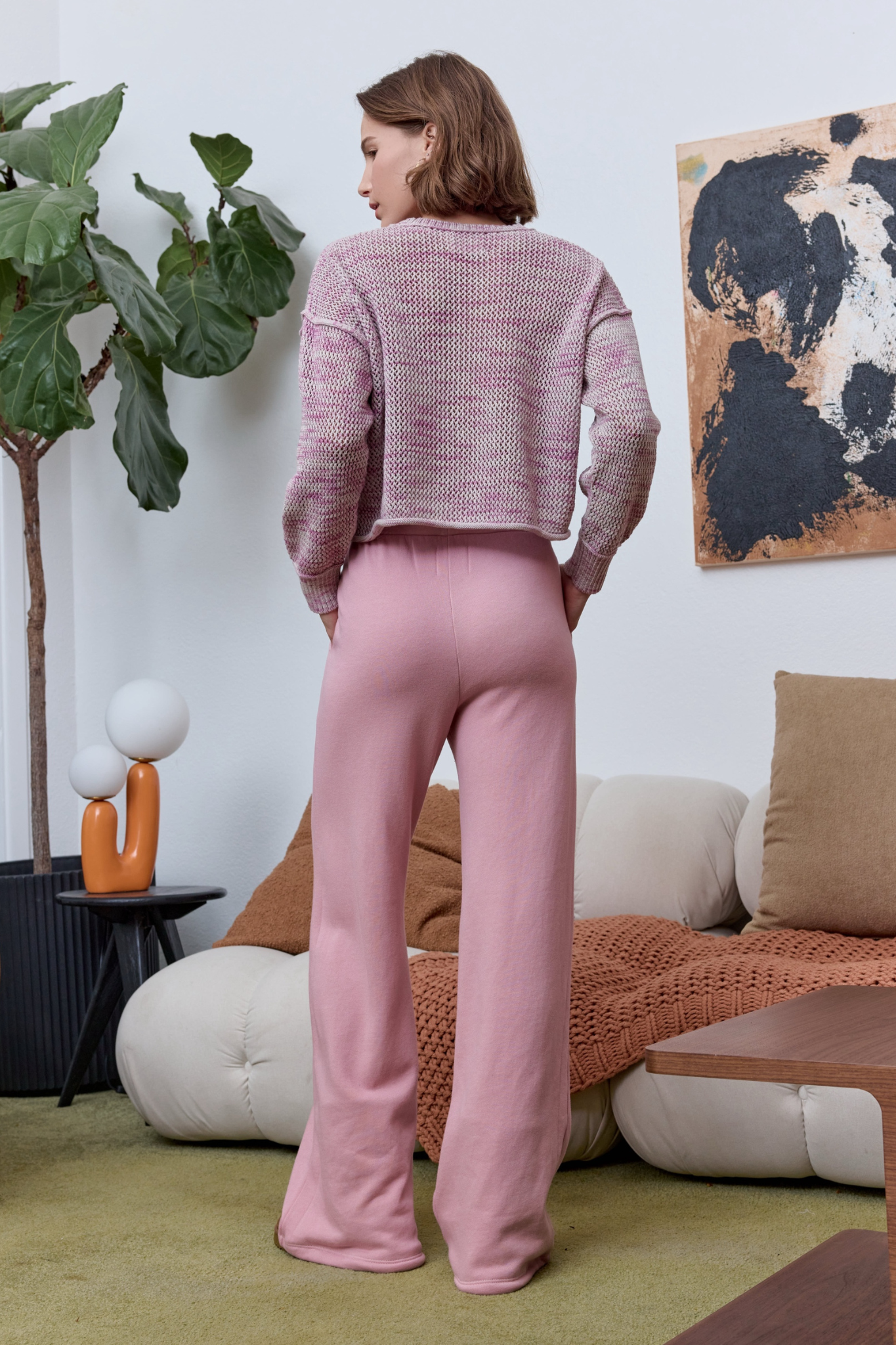 Louis Pleated Wide Leg Cloud Fleece Pant