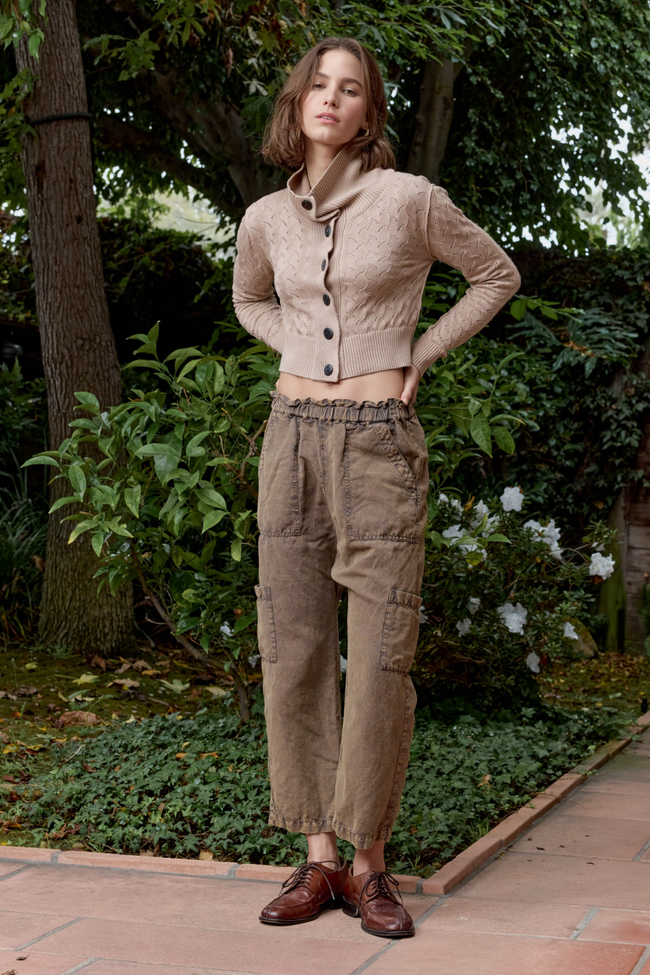 Shailey Paperbag Waist Linen Cotton Pant Hover Image